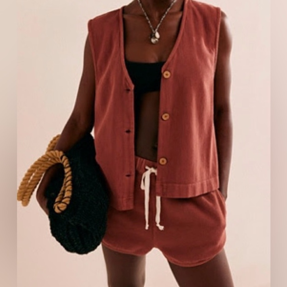 Free People 100% Cotton Vest Set
